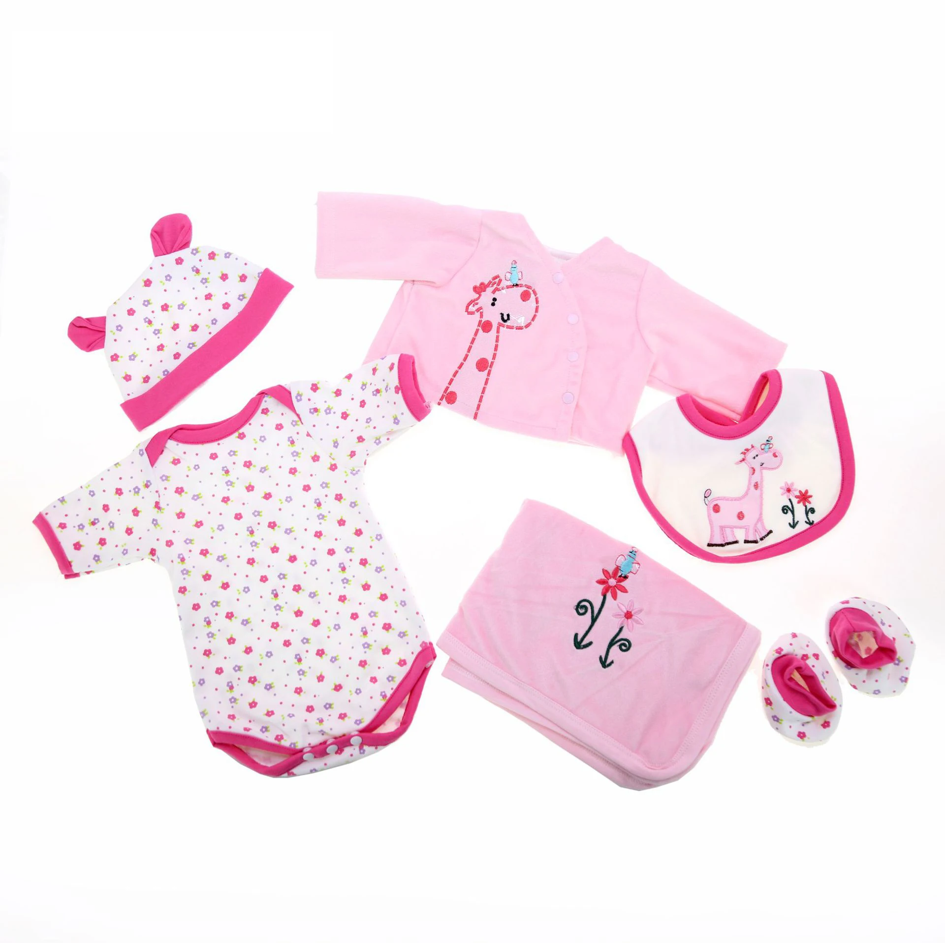 55-57cm Reborn Doll Accessories 22-23 Inch Pink Romper Set(6pcs) baby Coat Hat Shoes Bib
55-57cm Reborn Doll Accessories 22-23 Inch Pink Romper Set(6pcs) baby Coat Hat Shoes Bib