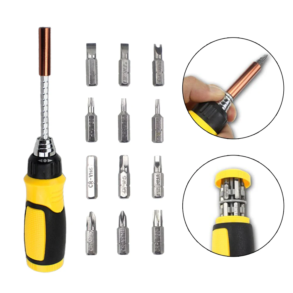 12 In 1 Three-Way Ratchet Screwdriver Adjustment Telescopic Extension Rod Stainless Steel Ratchet Screw Drivers Repair Hand Tool
12 In 1 Three-Way Ratchet Screwdriver Adjustment Telescopic Extension Rod Stainless Steel Ratchet Screw Drivers Repair Hand Tool