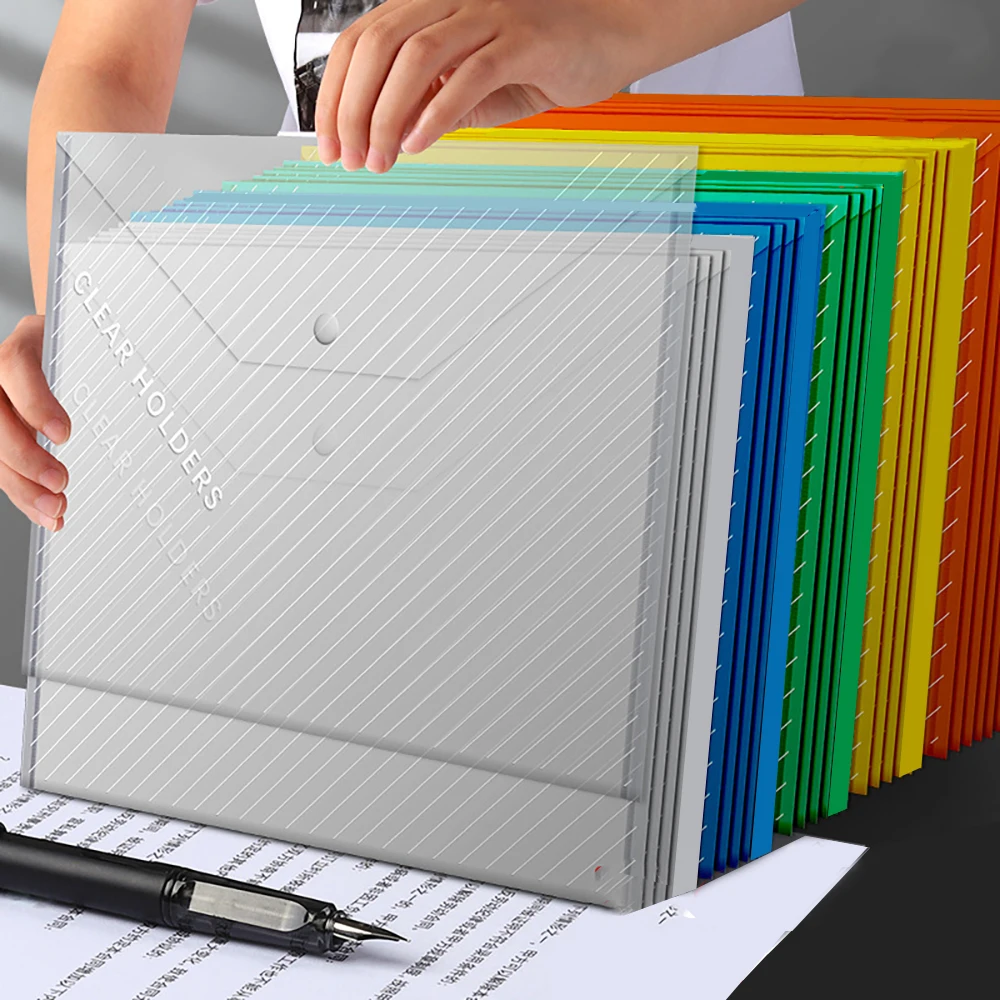 4Pcs A4 File Bag Transparent Thickened Large-capacity Button Pocket Folder Student Office Supplies Test Paper File Storage Bag
4Pcs A4 File Bag Transparent Thickened Large-capacity Button Pocket Folder Student Office Supplies Test Paper File Storage Bag