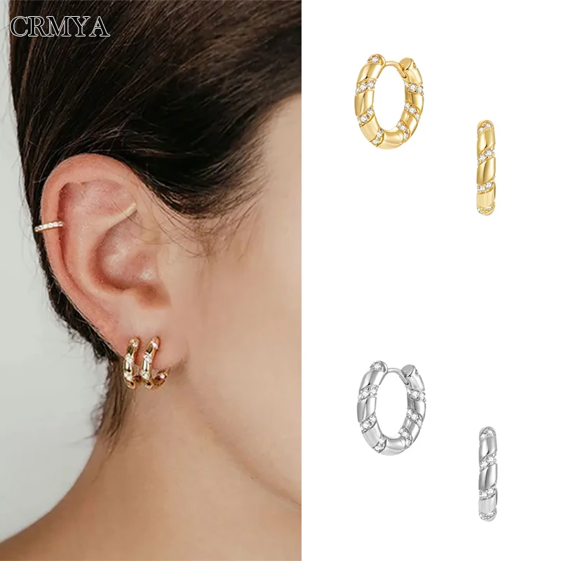 CRMYA Gold Silver Filled Hoop Earrings for Women Piercing Luxury CZ Zircon Women Wedding Earrings 2022 Jewelry Wholesale
CRMYA Gold Silver Filled Hoop Earrings for Women Piercing Luxury CZ Zircon Women Wedding Earrings 2022 Jewelry Wholesale