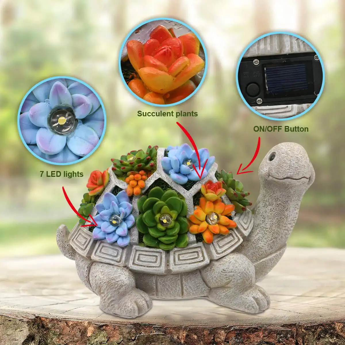 Garden Statue,Turtle Figurine with Succulent and 7 LED Lights - Gifts for Women, Gift ideas,Outdoor Lawn Garden Decor Statue, Pa
Garden Statue,Turtle Figurine with Succulent and 7 LED Lights - Gifts for Women, Gift ideas,Outdoor Lawn Garden Decor Statue, Pa