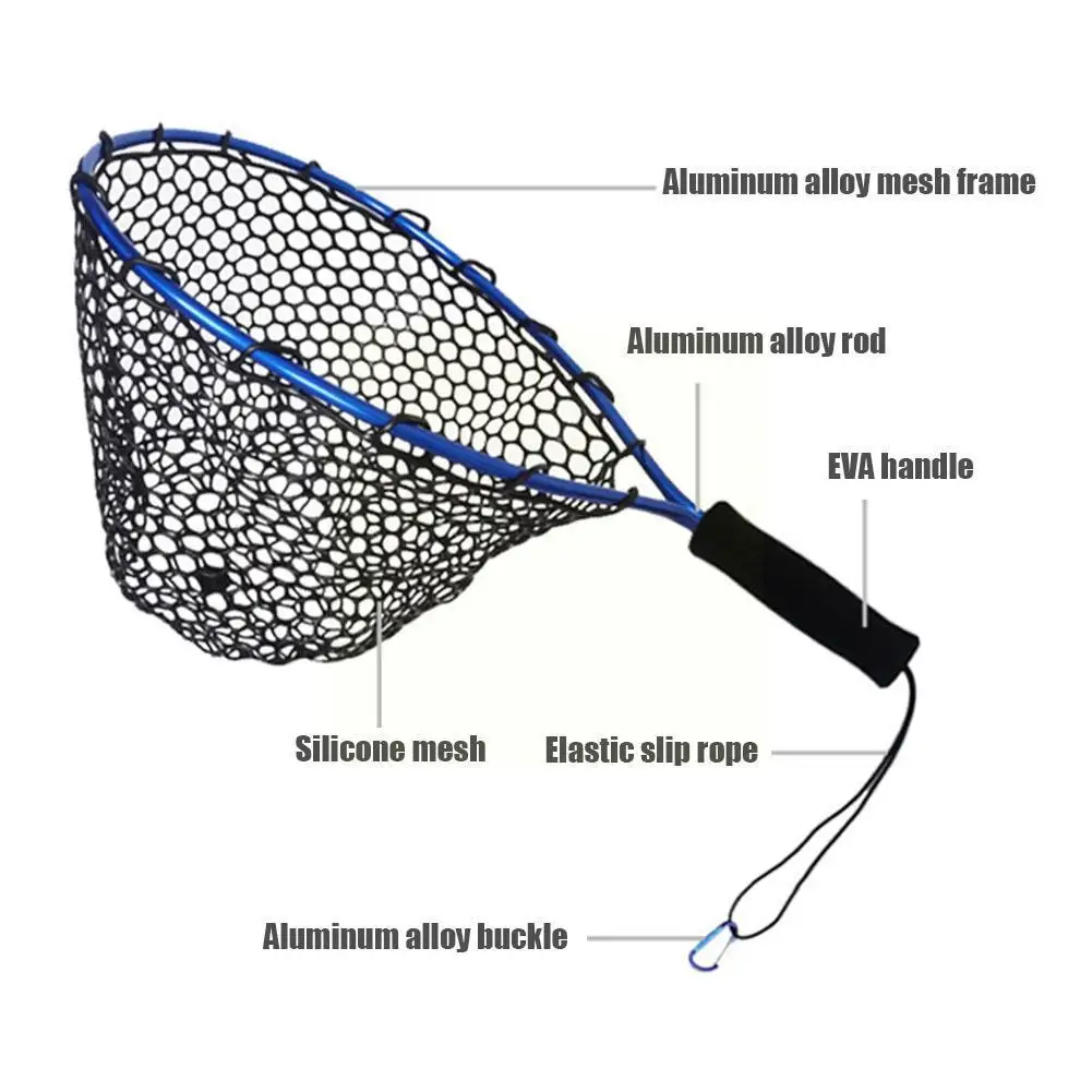 Portable Fishing Net Silicone Fish Landing Net EVA Tools Nets Fishing Grip Handle Bracket Aluminum Z4G5
Portable Fishing Net Silicone Fish Landing Net EVA Tools Nets Fishing Grip Handle Bracket Aluminum Z4G5