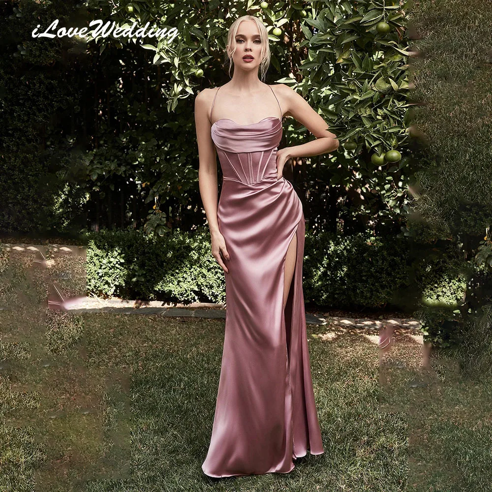 Satin Long Prom Dress Backless Sexy Spaghetti Straps Split Evening Dress Clubwear Evening Party Gown
Satin Long Prom Dress Backless Sexy Spaghetti Straps Split Evening Dress Clubwear Evening Party Gown