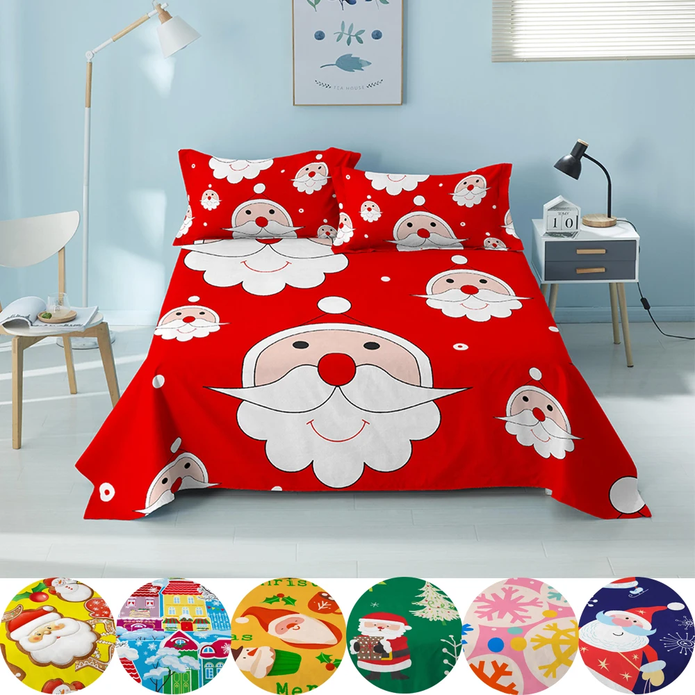 White Bearded Santa Flat Sheet Cartoon Elk Bed Sheet With Pillowcase Adults Kids Breathable Queen King Size Bedspread Xmas Decor
White Bearded Santa Flat Sheet Cartoon Elk Bed Sheet With Pillowcase Adults Kids Breathable Queen King Size Bedspread Xmas Decor