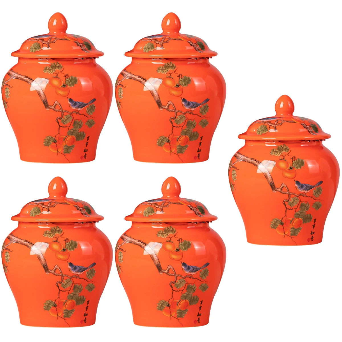 5x Persimmon Pattern Traditional Vintage Ceramic Sealed Tea Jar Tea Container Tea Coffee Bean Storage Tank
5x Persimmon Pattern Traditional Vintage Ceramic Sealed Tea Jar Tea Container Tea Coffee Bean Storage Tank