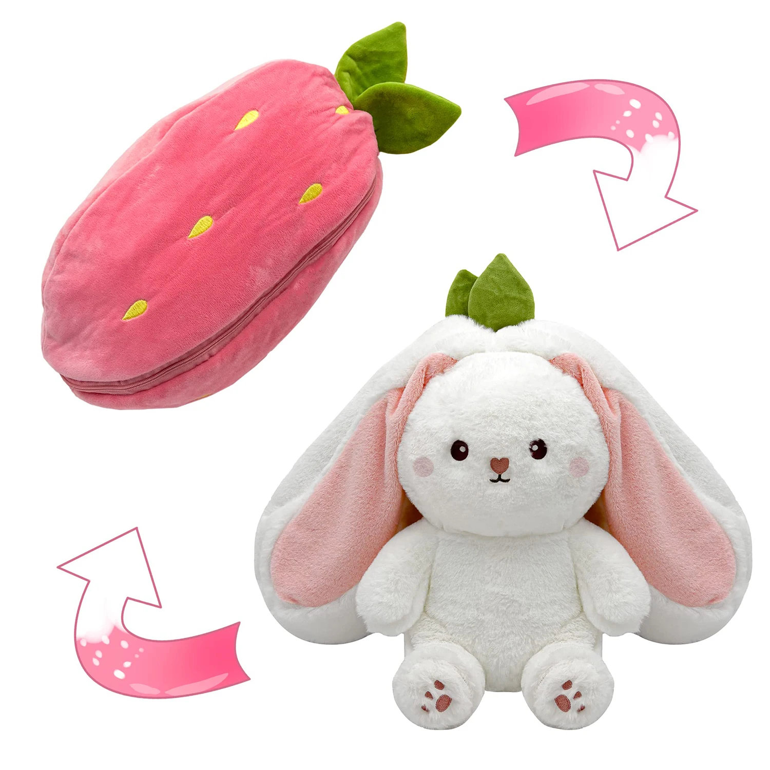 Kawaii Transform Strawberry Rabbit Doll Plush Toy Carrot Rabbit Small Fruit Doll Bunny Stuffed Animal Cute Patung Doll Toys Gift
Kawaii Transform Strawberry Rabbit Doll Plush Toy Carrot Rabbit Small Fruit Doll Bunny Stuffed Animal Cute Patung Doll Toys Gift