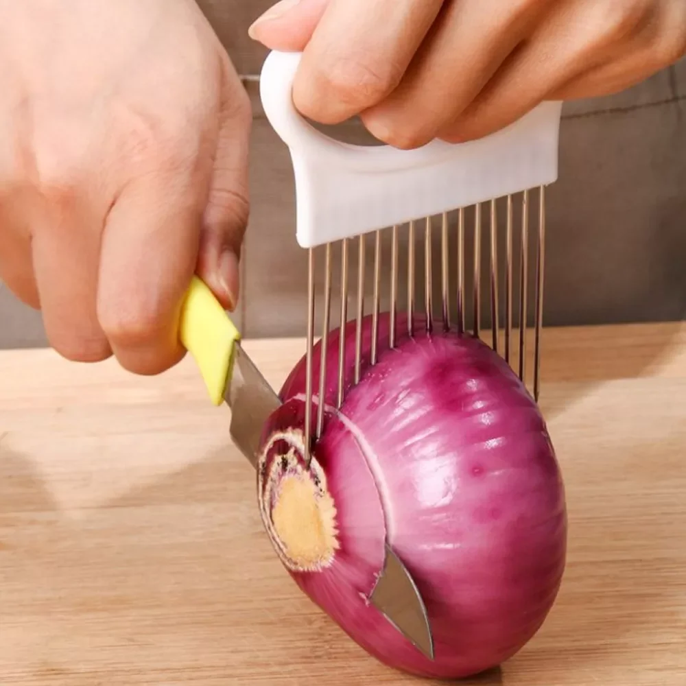 Stainless Steel Onion Needle Fork Vegetable Fruit Slicer Tomato Cutter Cutting Holder Kitchen Accessorie Tool Cozinha Acessrio 
Stainless Steel Onion Needle Fork Vegetable Fruit Slicer Tomato Cutter Cutting Holder Kitchen Accessorie Tool Cozinha Acessrio