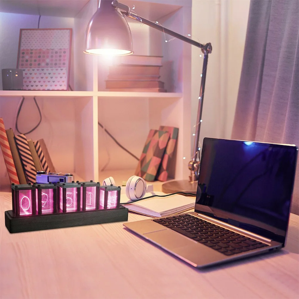 Nixie Tube Clock Cyber Punk Style RGB LED Tube Clock Imitated Glow Digital Desk Clock Vintage Retro Home Decor Birthday Present
Nixie Tube Clock Cyber Punk Style RGB LED Tube Clock Imitated Glow Digital Desk Clock Vintage Retro Home Decor Birthday Present