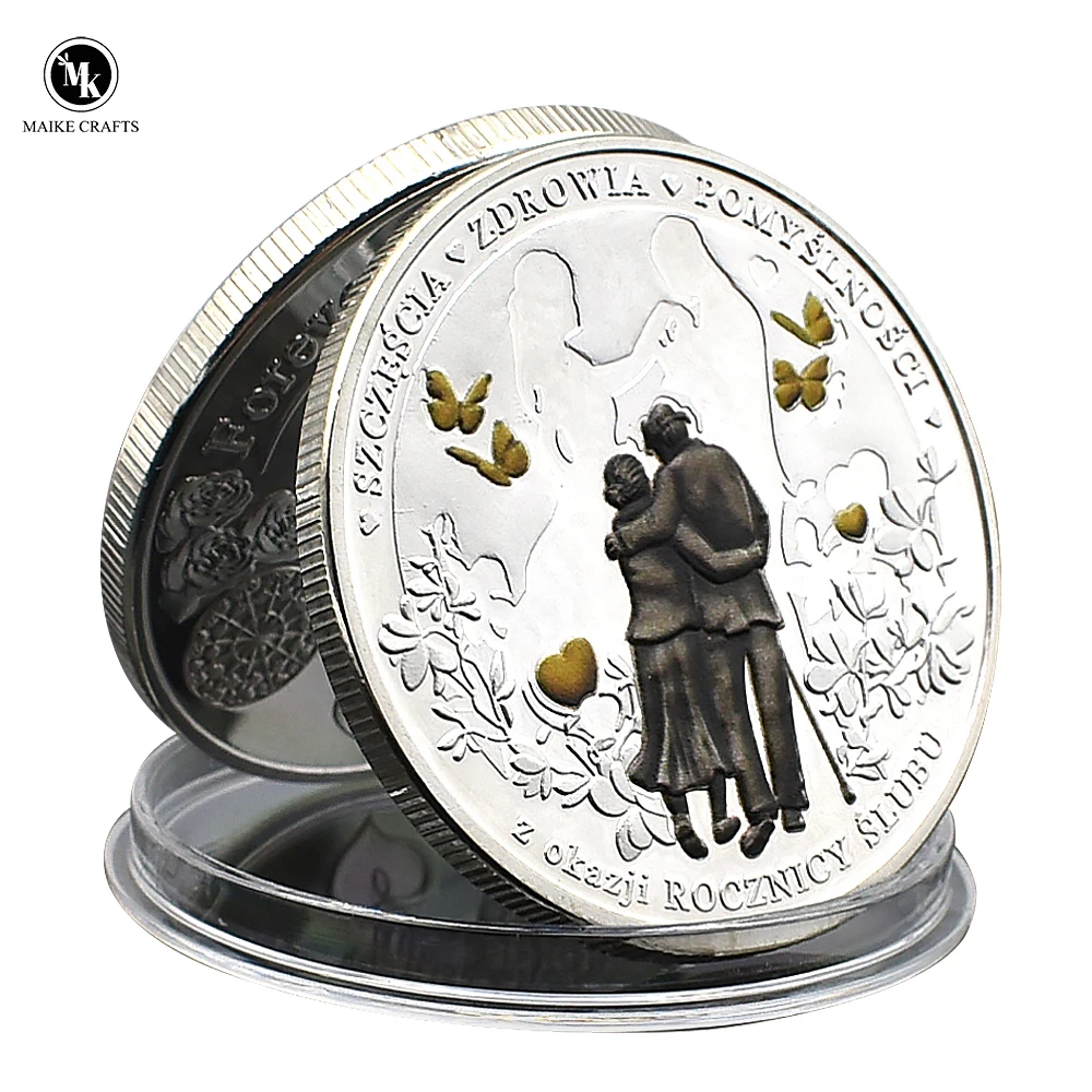 Poland Love Coin Szczescia Zdrowia Pomyslnosci Z Okazji Rocznicy Slubu Silver Plated Metal Commemorative Coin Collection Gift
Poland Love Coin Szczescia Zdrowia Pomyslnosci Z Okazji Rocznicy Slubu Silver Plated Metal Commemorative Coin Collection Gift