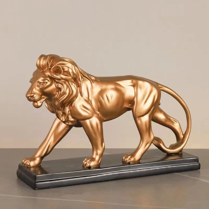 European style Golden - Male Lion Statue Resin sculpture Domineering home living room bedroom decoration accessories 10.22 in
European style Golden - Male Lion Statue Resin sculpture Domineering home living room bedroom decoration accessories 10.22 in