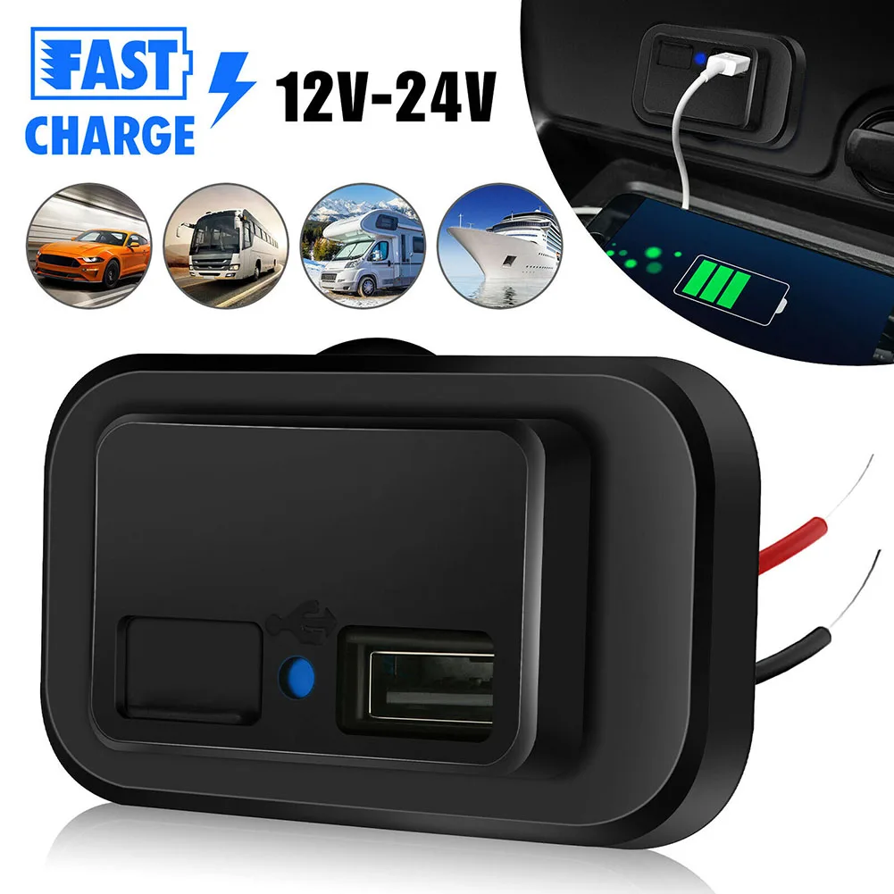 Dual USB Car Charger Socket DC 5V/4.8A Car Usb Splitter Outlet Power Adapter Outlet For Motorcycle Camper Truck ATV Boat Car RV
Dual USB Car Charger Socket DC 5V/4.8A Car Usb Splitter Outlet Power Adapter Outlet For Motorcycle Camper Truck ATV Boat Car RV