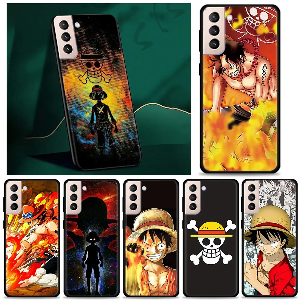 

One Piece Luffy Ace Phone Case For Samsung Galaxy S22 S20 FE S21 Ultra S10 S9 S8 Plus S10e S7 Edge Protective Cover Funda