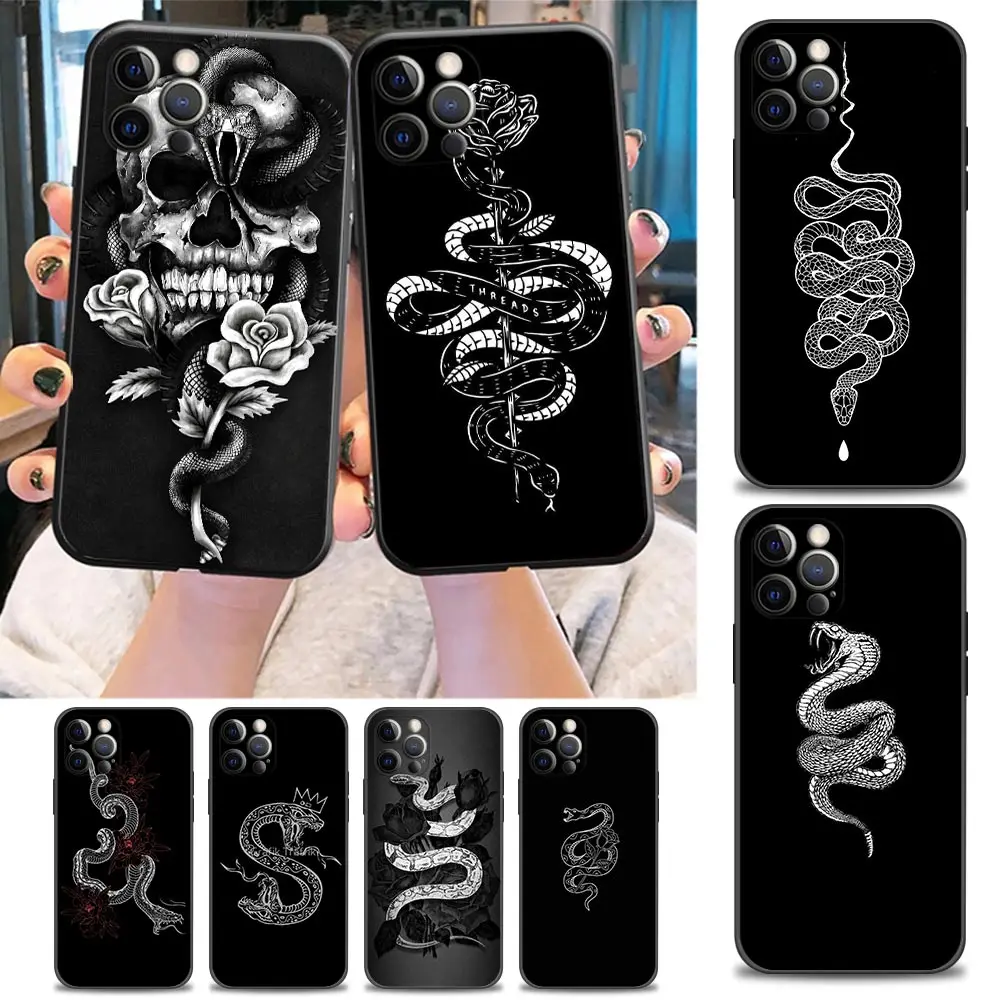 Phone Case for iPhone Apple 11 12 13 Pro 2022 7 8 SE XR XS 14 6 6s Plus Max Case Soft Silicone Cover Snake Black Rose Skeleton
Phone Case for iPhone Apple 11 12 13 Pro 2022 7 8 SE XR XS 14 6 6s Plus Max Case Soft Silicone Cover Snake Black Rose Skeleton