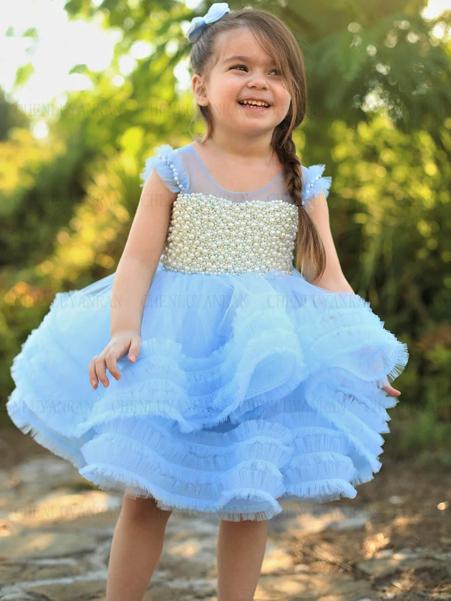 Blue Luxury Flower Girl Dress Real Picture Beads Pearls Girls Princess Wedding Party Dress Puffy First Communion Gown Dresses
Blue Luxury Flower Girl Dress Real Picture Beads Pearls Girls Princess Wedding Party Dress Puffy First Communion Gown Dresses