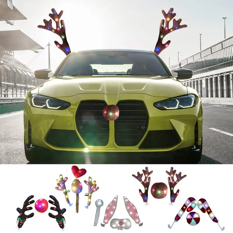 Car Reindeer Antler Kit LED Glowing Car Truck Costume Reindeer Antlers And Nose Christmas car Exterior Decoration Accessories
Car Reindeer Antler Kit LED Glowing Car Truck Costume Reindeer Antlers And Nose Christmas car Exterior Decoration Accessories
