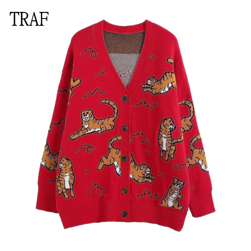 TRAF Women Cardigans 2022 Fashion Animal Print Buttons Loose Knit Cardigan Woman Jacket Vintage Long Sleeve Cardigan Female
TRAF Women Cardigans 2022 Fashion Animal Print Buttons Loose Knit Cardigan Woman Jacket Vintage Long Sleeve Cardigan Female