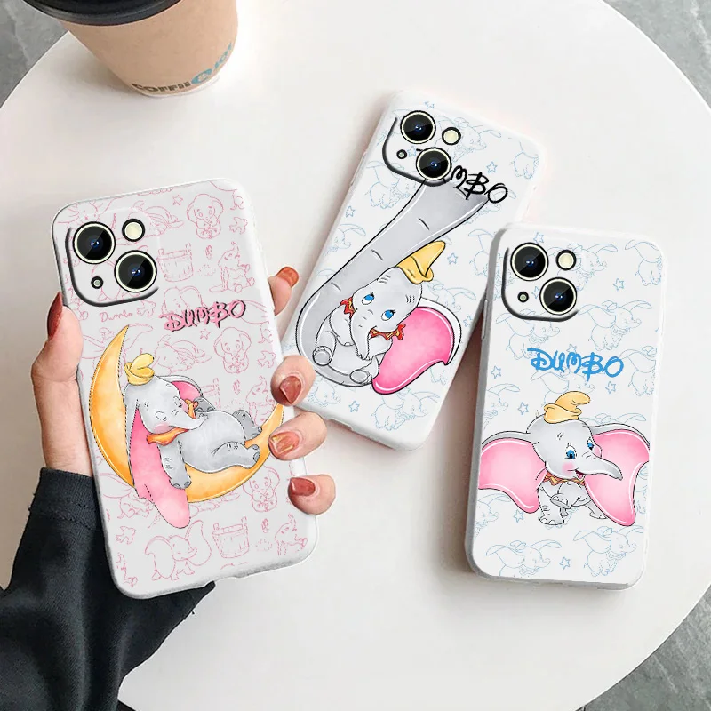 

Disney Dumbo Cute For Samsung Galaxy S23 S22 S21 S20 FE Ultra Plus S10 Lite 5G Liquid Rope Phone Case
