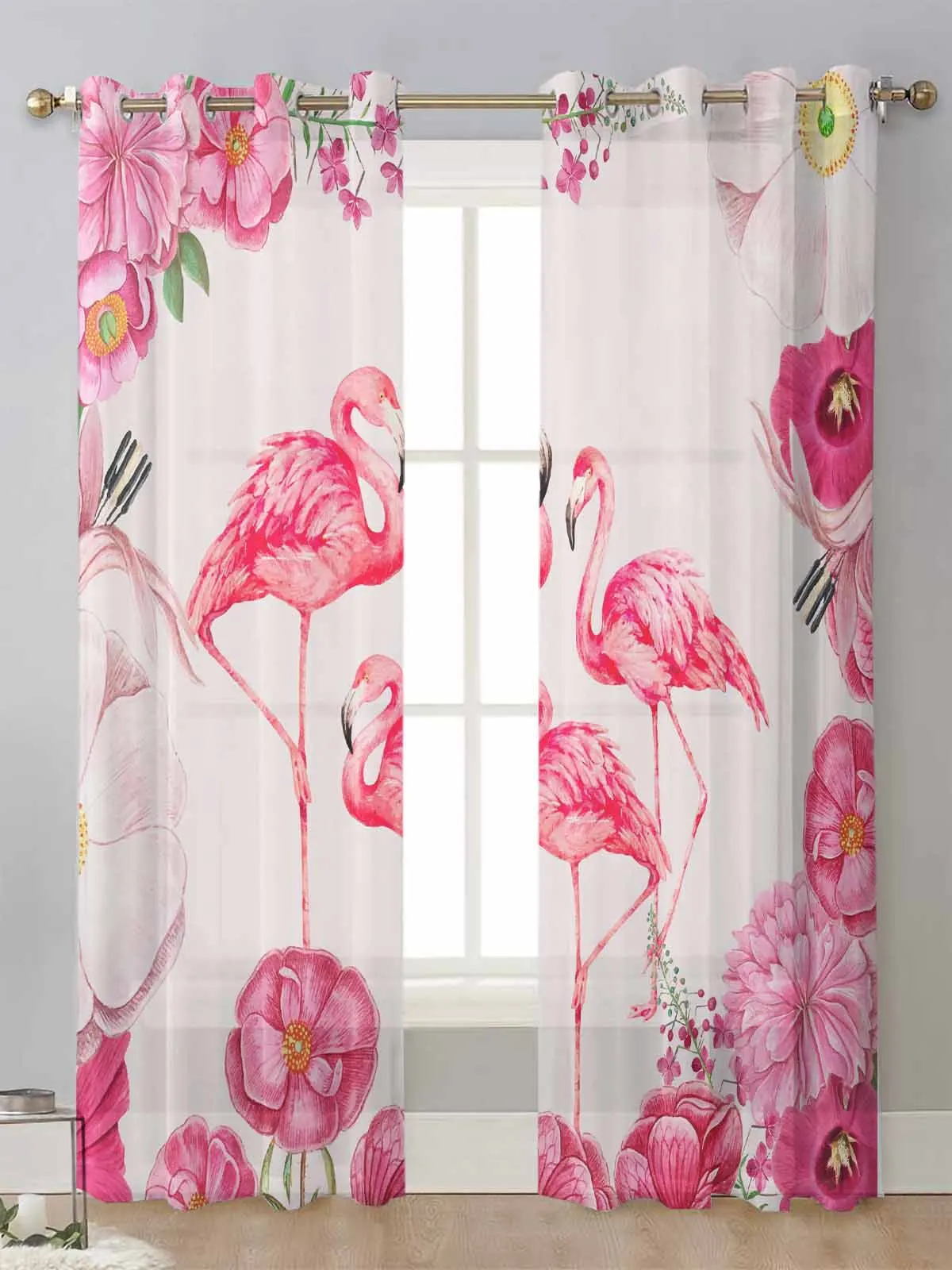 Flamingo Flower Watercolor Sheer Curtains For Living Room Window Transparent Voile Tulle Curtain Cortinas Drapes Home Decor
Flamingo Flower Watercolor Sheer Curtains For Living Room Window Transparent Voile Tulle Curtain Cortinas Drapes Home Decor
