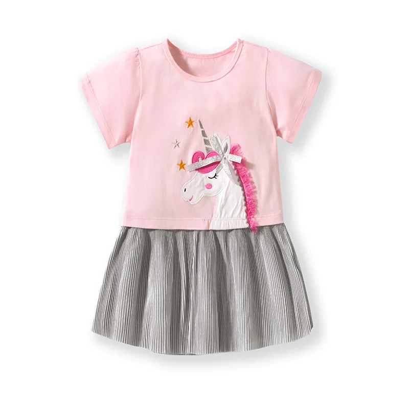 

Jumping Meters 2-7 Years New Arrival Girls Dresses Unicorn Hot Selling Summer Kids Clothing Short Sleeve Baby Frocks Toddler