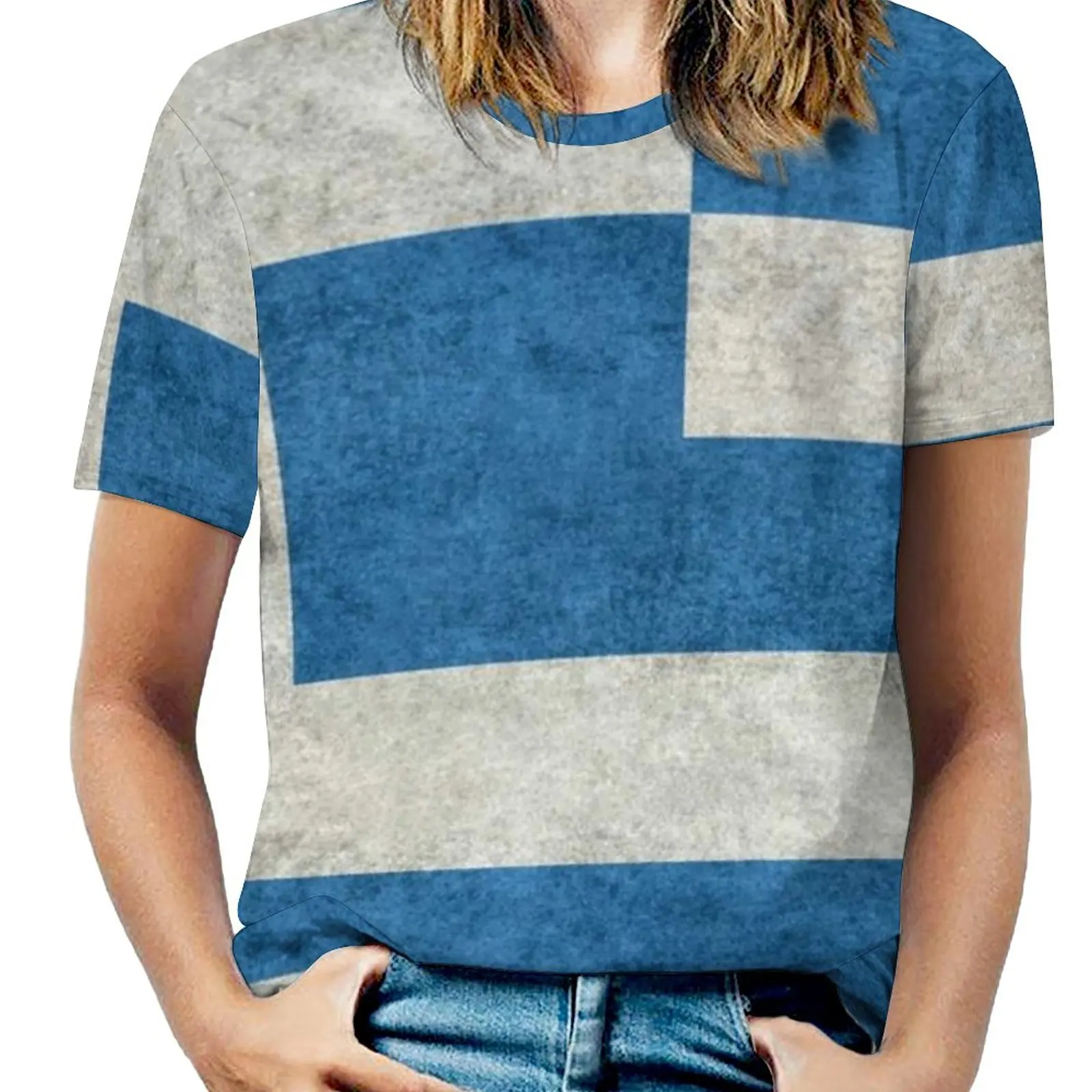 Винтажная женская футболка с флагом Греции в стиле ретро, футболки с принтом на весну и лето, пуловер с круглым вырезом, топ с перекрестным национальным флагом 
Винтажная женская футболка с флагом Греции в стиле ретро, футболки с принтом на весну и лето, пуловер с круглым вырезом, топ с перекрестным национальным флагом