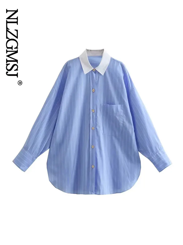 Женская винтажная полосатая рубашка Nlzgmsj 2022, женская одежда контрастных цветов, рубашка с длинным рукавом и асимметричным подолом, блузки
Женская винтажная полосатая рубашка Nlzgmsj 2022, женская одежда контрастных цветов, рубашка с длинным рукавом и асимметричным подолом, блузки
