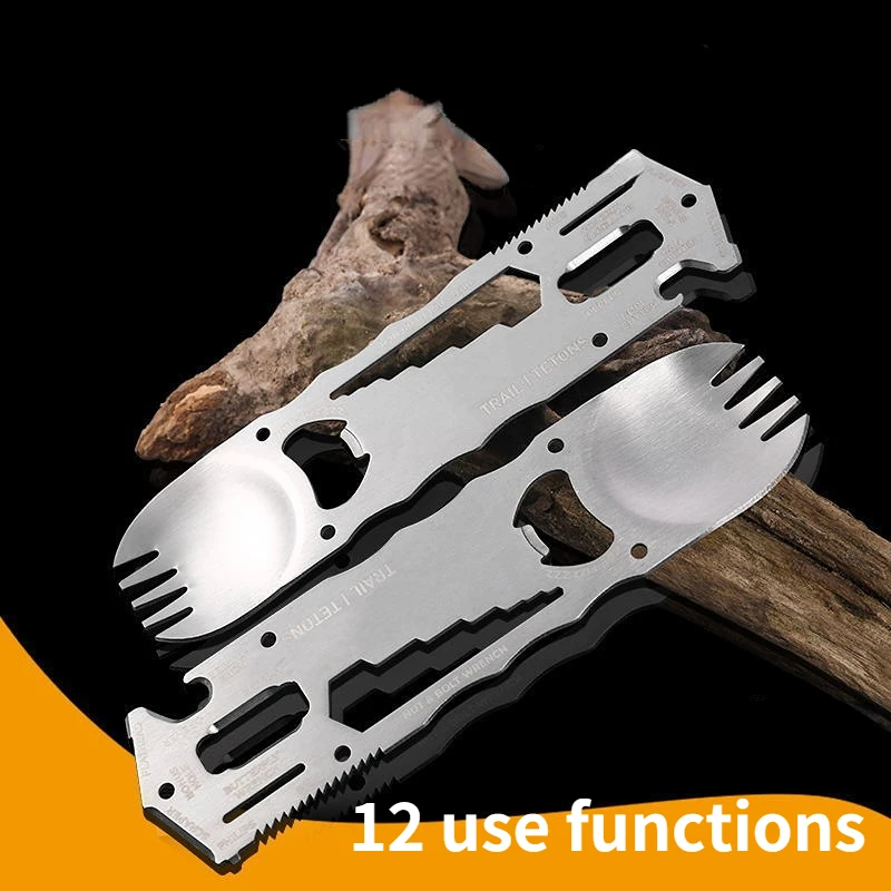 Camping All-in-One Tableware Multifunctional Stainless Steel Spoon Fork Knife Outdoor Hiking Tools Opener Screw
Camping All-in-One Tableware Multifunctional Stainless Steel Spoon Fork Knife Outdoor Hiking Tools Opener Screw
