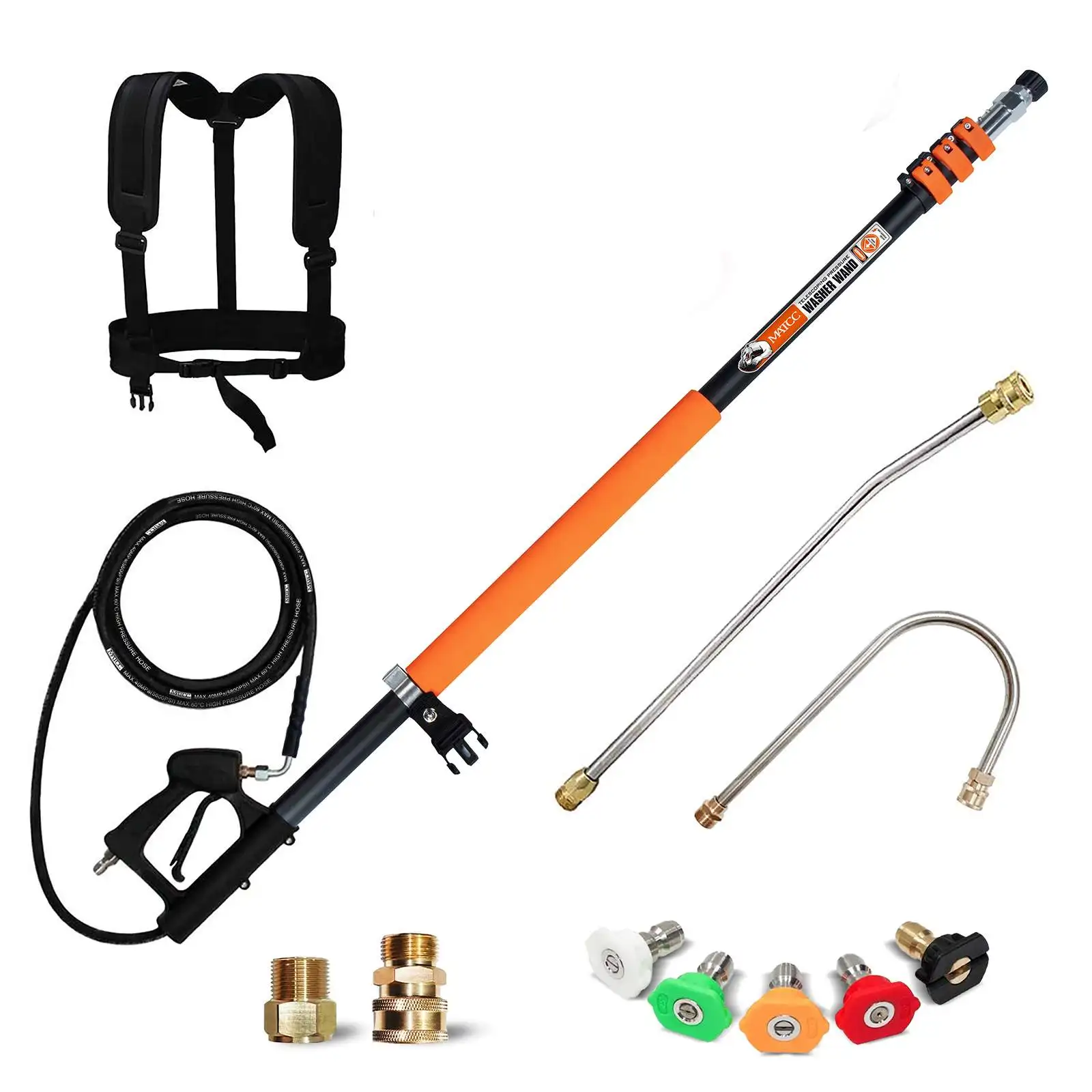 MATCC High Pressure Telescopic Rod Cleaning Car Washer 4.7 to 20 Feet Telescoping Spray Nozzles Wand Pressure Wash Outdoor
MATCC High Pressure Telescopic Rod Cleaning Car Washer 4.7 to 20 Feet Telescoping Spray Nozzles Wand Pressure Wash Outdoor