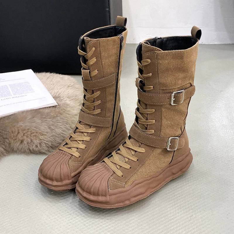 Женские парусиновые ботинки, осенняя женская обувь, дизайнерская Уличная Повседневная мотоциклетная обувь на плоской подошве, со шнуровкой и пряжкой, 2022
Женские парусиновые ботинки, осенняя женская обувь, дизайнерская Уличная Повседневная мотоциклетная обувь на плоской подошве, со шнуровкой и пряжкой, 2022