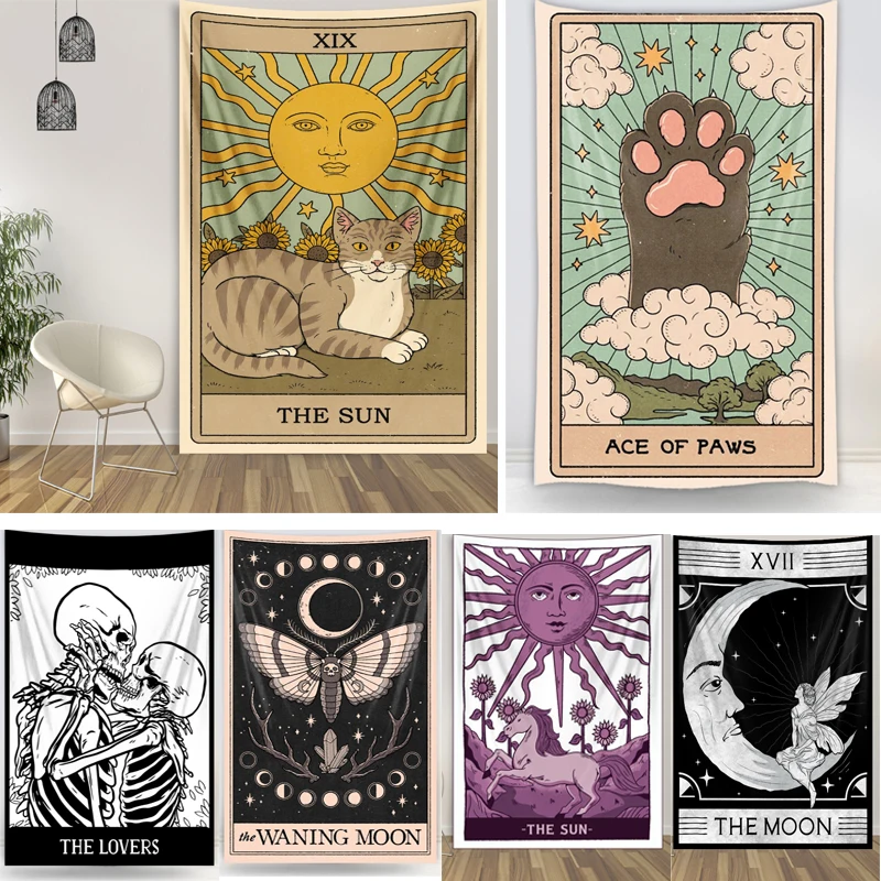 Tarot Tapestry Mystery Psychedelic Witchcraft Wall Hanging Mandala Room Decoration Witch Alien Sun and Moon Skull Wall Decor
Tarot Tapestry Mystery Psychedelic Witchcraft Wall Hanging Mandala Room Decoration Witch Alien Sun and Moon Skull Wall Decor