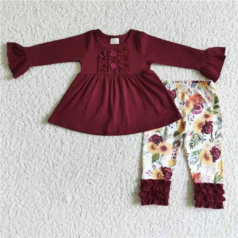 GLP0015 Girls Outfit Long Sleeve And Long Pants Flower Print 
GLP0015 Girls Outfit Long Sleeve And Long Pants Flower Print