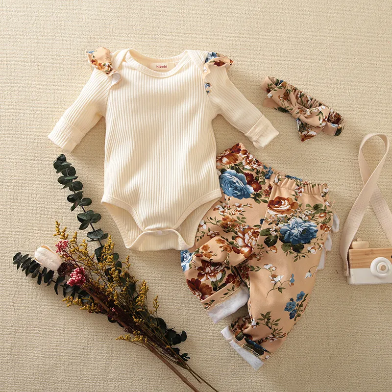 Hibobi Design Baby Girl Floral Print Romper & Corduroy Pants & Bowknot Headband Autumn Long Sleeve Jumpsuits Clothes
Hibobi Design Baby Girl Floral Print Romper & Corduroy Pants & Bowknot Headband Autumn Long Sleeve Jumpsuits Clothes