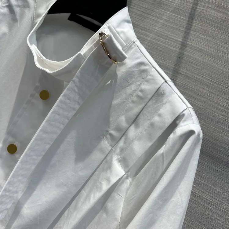 High-end Women's Fashionable Simple Wind Pressure Pleated Loose Long Sleeve White Shirt
High-end Women's Fashionable Simple Wind Pressure Pleated Loose Long Sleeve White Shirt