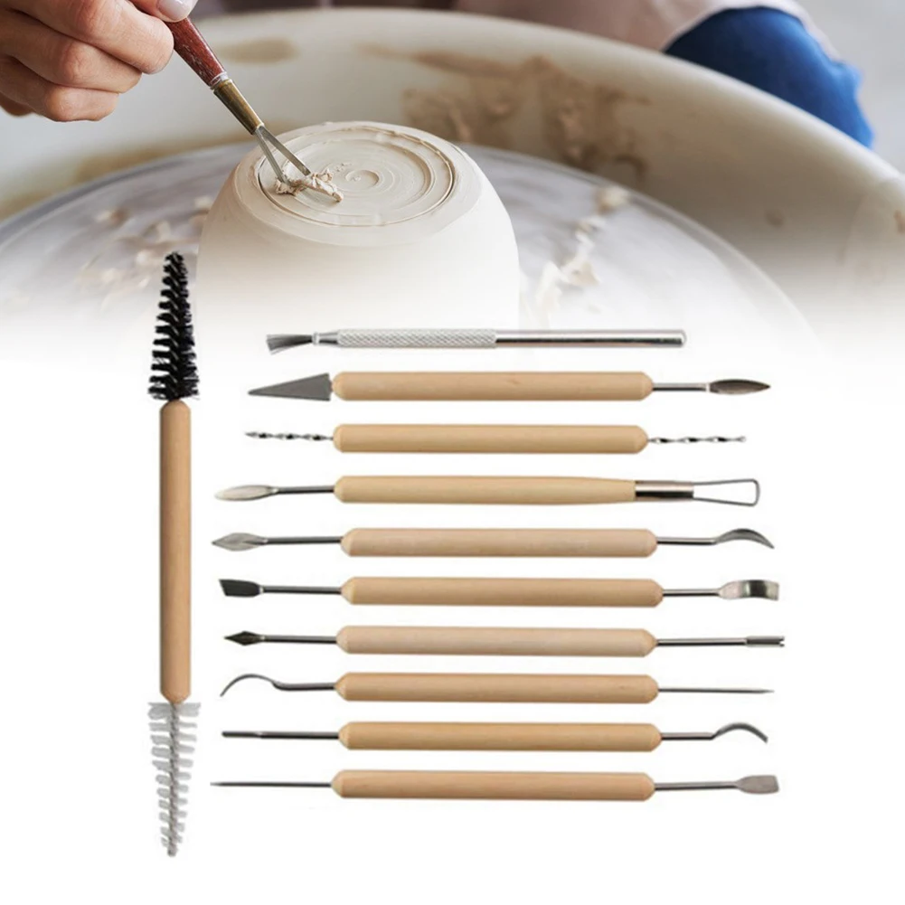 11pcs Pottery Tool Clay Sculpting Kit Ceramic Clay Tools Wooden Handle Polymer Shapers Modeling Carved Tool Handcraft Kits
11pcs Pottery Tool Clay Sculpting Kit Ceramic Clay Tools Wooden Handle Polymer Shapers Modeling Carved Tool Handcraft Kits