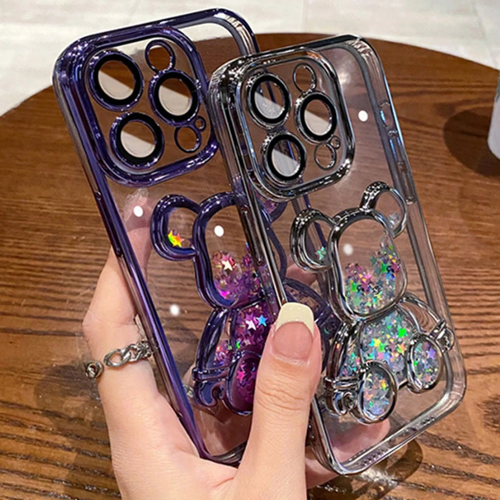 Cartoon Bear Glitter Quicksand Case for iPhone 14 Pro Max 13 12 11 X Xr Xs 7 8 Plus Transparent Plating Camera Film Soft Cover
Cartoon Bear Glitter Quicksand Case for iPhone 14 Pro Max 13 12 11 X Xr Xs 7 8 Plus Transparent Plating Camera Film Soft Cover