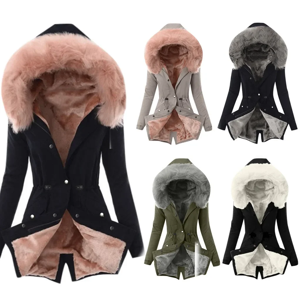 Ladies Fur Lining Coat Womens Winter Warm Thick Long Jacket Veste Femme Hooded Overcoat Куртки Женские Jacket Hooded Overcoat
Ladies Fur Lining Coat Womens Winter Warm Thick Long Jacket Veste Femme Hooded Overcoat Куртки Женские Jacket Hooded Overcoat