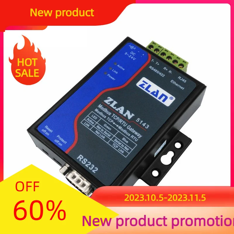 Шлюз ZLAN5143 Serial serve Modbus TCP/RTU, данные, передаваемые между RS232/485/422 и TCP/IP
Шлюз ZLAN5143 Serial serve Modbus TCP/RTU, данные, передаваемые между RS232/485/422 и TCP/IP