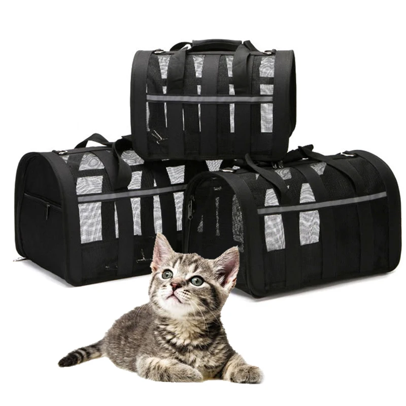 

Mesh Breathable Pet Cat Carrier for Cats Reflective Puppy Dog Gatos Carrying Bag Portable Package Cat Supplies Transportin Perro