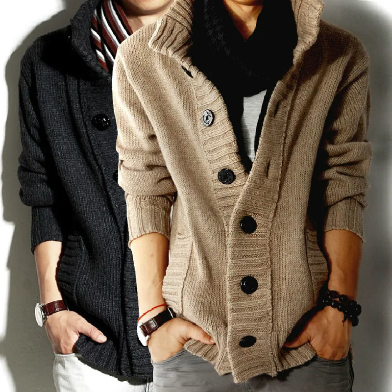 New Autumn Men Sweater Front Button Cardigan Stand Collar Sweaters for Men Coat Winter Warm Knitwear Clothing Pull Homme 2022
New Autumn Men Sweater Front Button Cardigan Stand Collar Sweaters for Men Coat Winter Warm Knitwear Clothing Pull Homme 2022