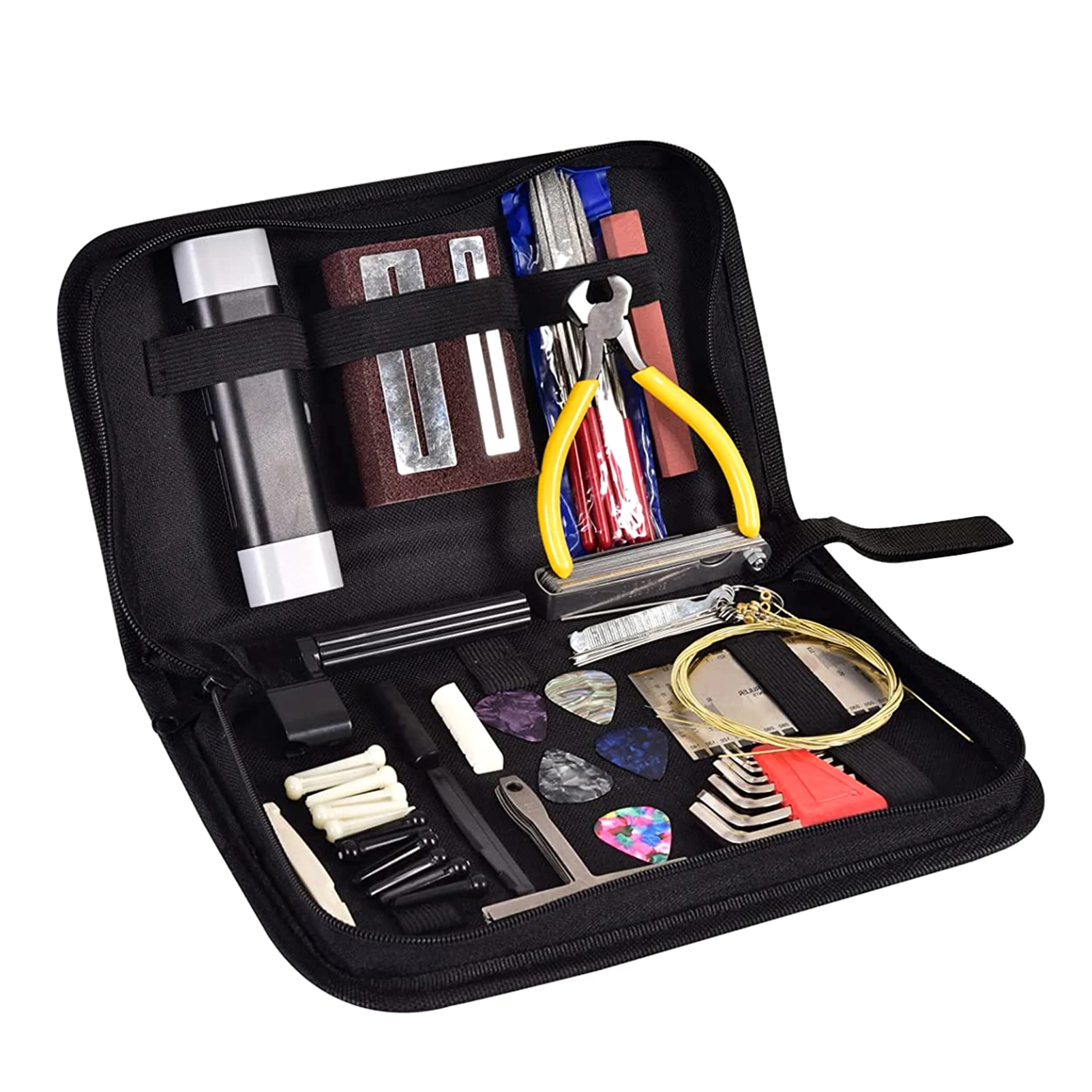 Guitar Repairing Tool Kit,Guitar Maintenance Kit with Wire Plier,Hex Wrenches,String Action Ruler,Bridge Pins Carry Bag
Guitar Repairing Tool Kit,Guitar Maintenance Kit with Wire Plier,Hex Wrenches,String Action Ruler,Bridge Pins Carry Bag