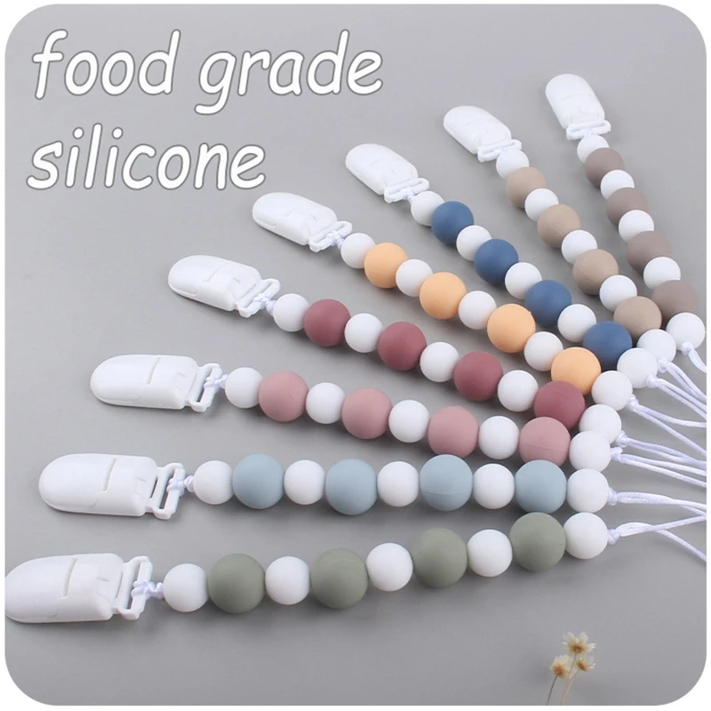 Baby Silicone Pacifier Clip Infant Toddler Teething Relief Chewable Beads Soothie Teether Chew Toys Chain Holder Clamp
Baby Silicone Pacifier Clip Infant Toddler Teething Relief Chewable Beads Soothie Teether Chew Toys Chain Holder Clamp