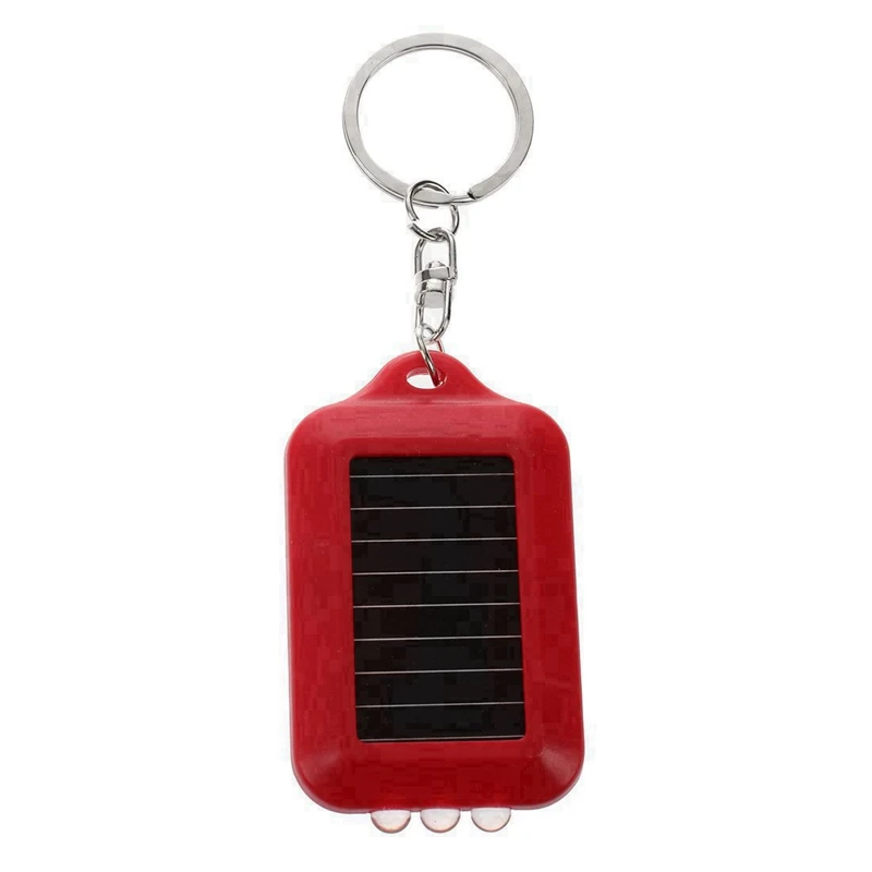 

50X Мини Солнечная энергия перезаряжаемый 3 светодиодный фонарик брелок для ключей фотокольцо Новинка-красный