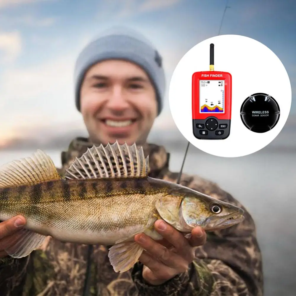 

XJ-01 Sonar Fish Finder XJ-01 Rechargeable Wireless Sensor 45M Water Depth Echo Sounder Fishing Portable Fish Finder