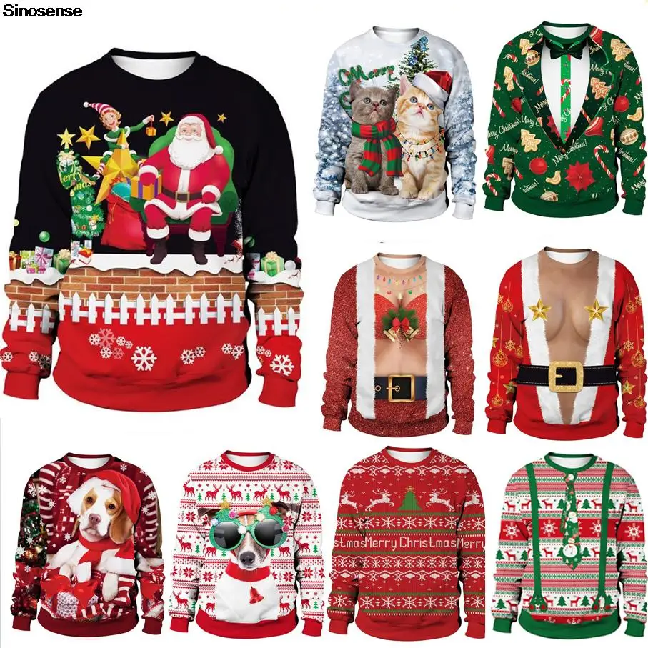 Men Women Santa Elf Ugly Christmas Sweater 3D Christmas Tree Gift Star Printed Xmas Jumpers Tops Unisex Holiday Party Sweatshirt
Men Women Santa Elf Ugly Christmas Sweater 3D Christmas Tree Gift Star Printed Xmas Jumpers Tops Unisex Holiday Party Sweatshirt