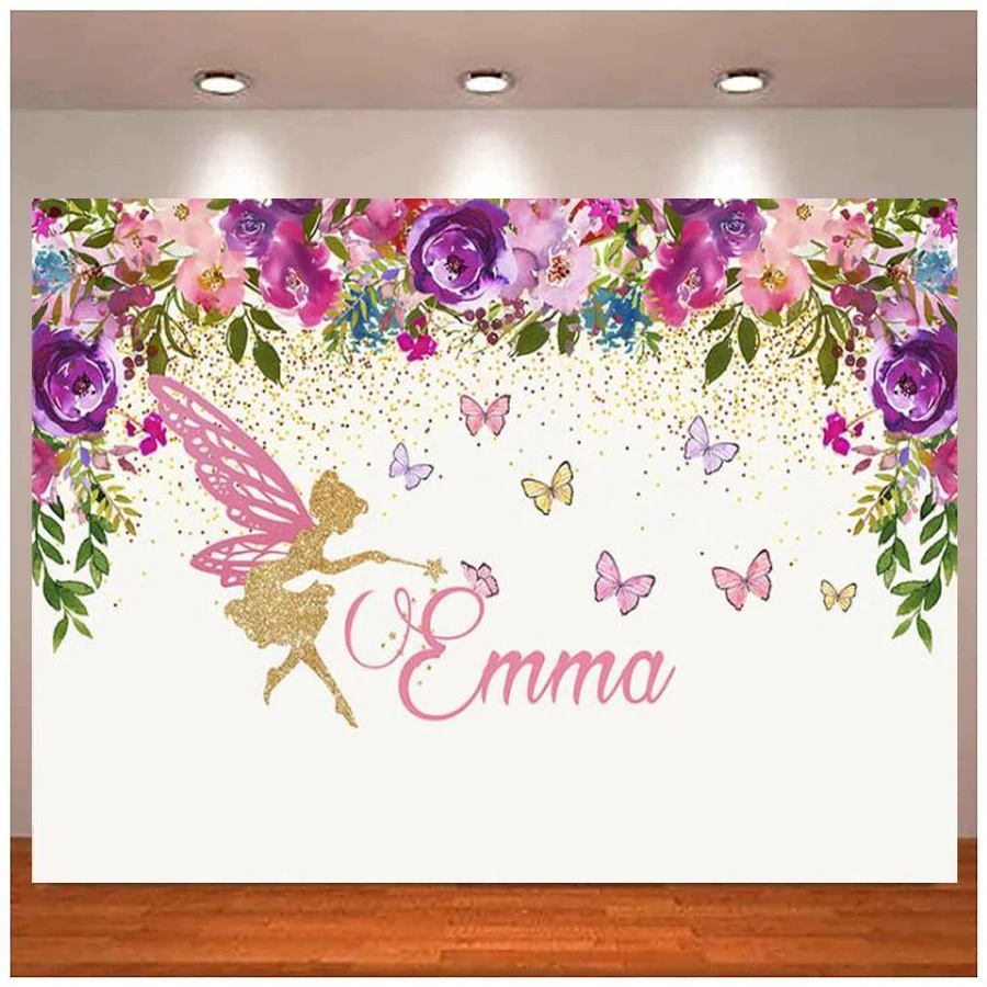 Photography Backdrop Colorful Gold Flowers Glitter Fairy Butterfly Girls Birthday Party Decoration Photophone Photo Background
Photography Backdrop Colorful Gold Flowers Glitter Fairy Butterfly Girls Birthday Party Decoration Photophone Photo Background