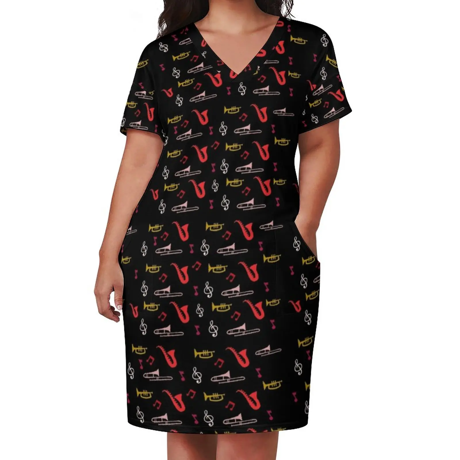 Jazz Festivals Dress V Neck Vintage Music Print Vintage Dresses Ladies Aesthetic Pattern Casual Dress With Pockets Plus Size 4XL
Jazz Festivals Dress V Neck Vintage Music Print Vintage Dresses Ladies Aesthetic Pattern Casual Dress With Pockets Plus Size 4XL