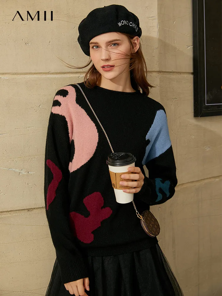 Amii Minimalism Winter Sweaters For Women Fashion Hand-painted 100%wool&Cashmere Thick Women's Sweater Female Tops 12041043
Amii Minimalism Winter Sweaters For Women Fashion Hand-painted 100%wool&Cashmere Thick Women's Sweater Female Tops 12041043