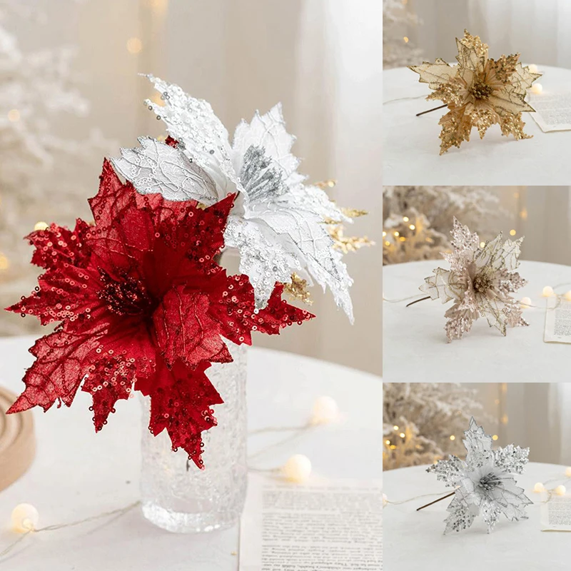 Gold Simulation Christmas Flower Christmas Tree Pendant Flower 20cm Glitter Flower For Home Wedding Party Decoration Supplies
Gold Simulation Christmas Flower Christmas Tree Pendant Flower 20cm Glitter Flower For Home Wedding Party Decoration Supplies
