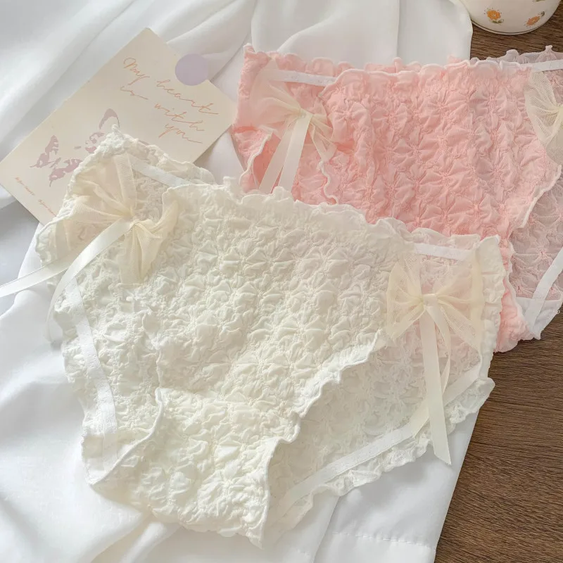 Женское нижнее белье с большим бантом и оборками, симпатичные милые красивые трусики, Изысканные трусики принцессы в стиле "Лолита", эластичные дышащие мягкие трусики
Женское нижнее белье с большим бантом и оборками, симпатичные милые красивые трусики, Изысканные трусики принцессы в стиле "Лолита", эластичные дышащие мягкие трусики