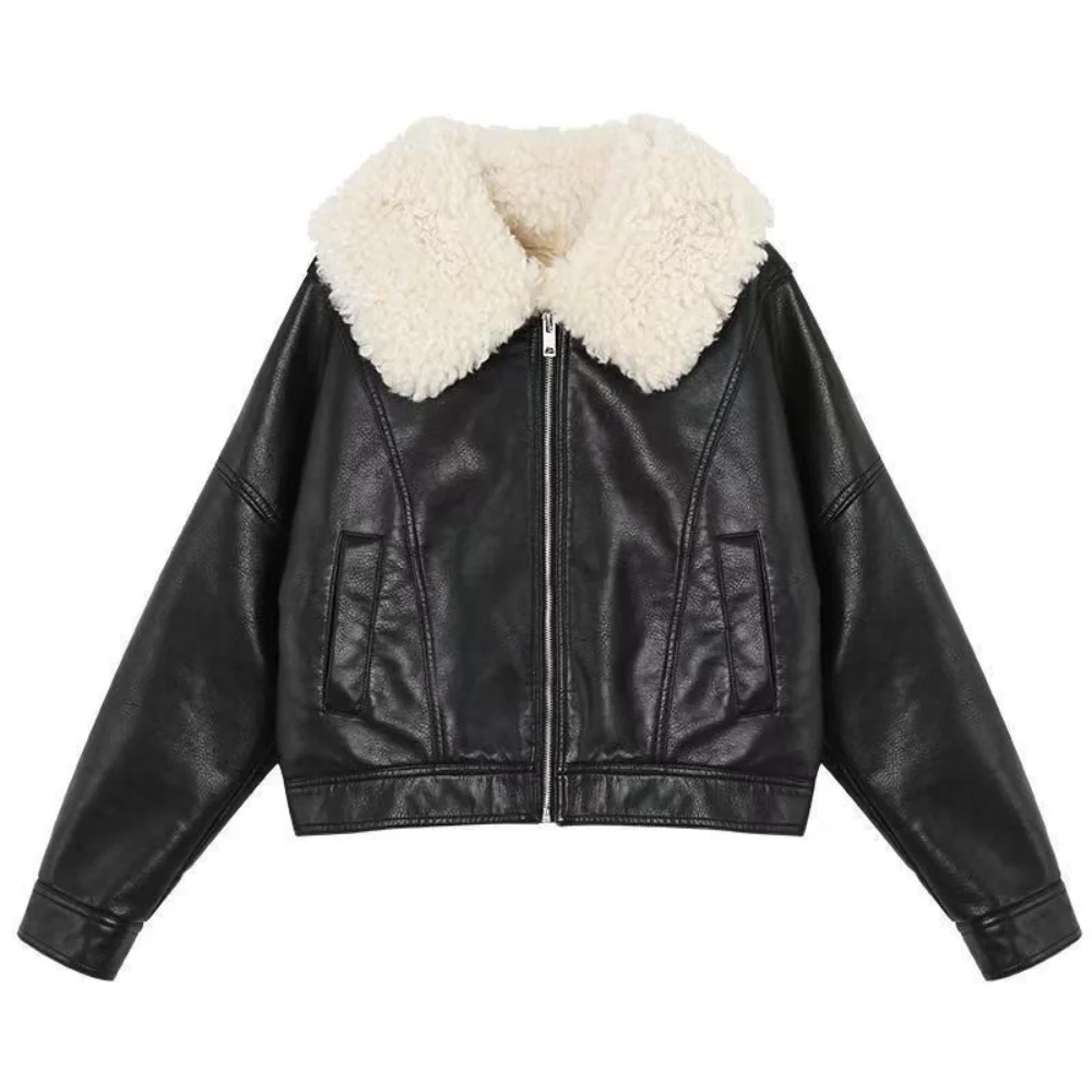 Fur Coat Women's Winter Coat Warm Thicken Fall Faux Leather Jacket with Fur Lining Women Plus Size Female Black Chic Pu Outwear
Fur Coat Women's Winter Coat Warm Thicken Fall Faux Leather Jacket with Fur Lining Women Plus Size Female Black Chic Pu Outwear