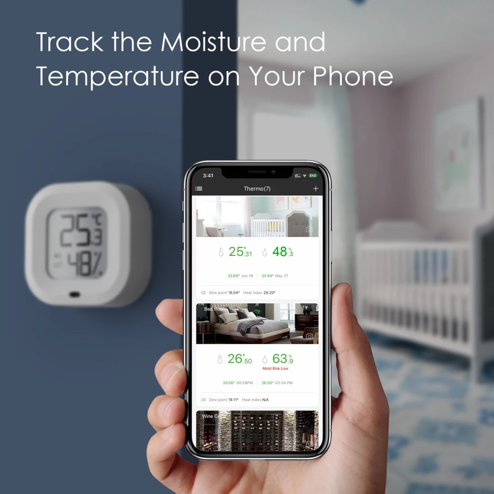 Indoor Room Bluetooth Electronic Hygrometer Sensor Hygrometer Detector Weather Station Thermometer Thermometer Hygrometer Mini
Indoor Room Bluetooth Electronic Hygrometer Sensor Hygrometer Detector Weather Station Thermometer Thermometer Hygrometer Mini